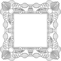 Decorative floral design frame in square shape. vector