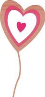 Flat style balloon in heart shape. vector