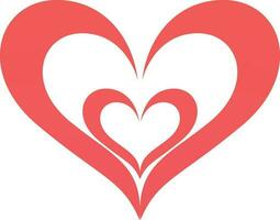 Beautiful heart in white and pink color. vector