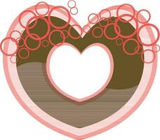 Glossy hearts decorated by many circle. vector