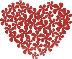 hermosa San Valentín tarjeta con rojo floral corazón. vector
