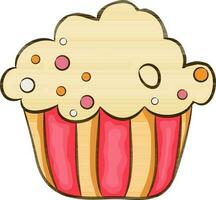 Tasty colorful  cupcake with butter cream. vector