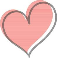 Create a red heart with black stroke. vector