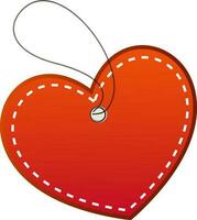 Red heart shaped leather price tag. vector