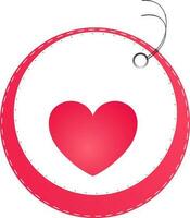 Round shape tags with valentines day heart shape. vector