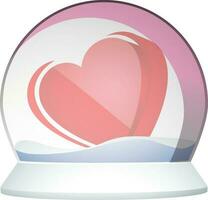 Glass ball with shiny hearts vector. vector