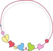 Circle frame with heart spring greeting card. vector