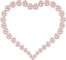 Heart shaped frame made of floral icon. vector