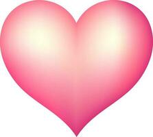 Glossy pink heart on white background. vector