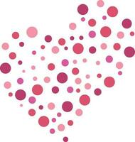 Vector dots heart greeting valentine card.