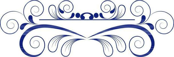 Floral pattern made by blue line art. vector