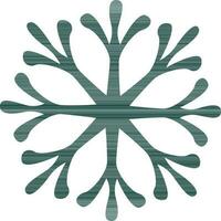 Green snowflake on white background. vector