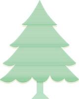 Green christmas tree in flat style. vector