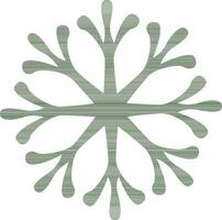 Green snowflake in flat style. vector