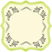 Decorated green floral frame. vector