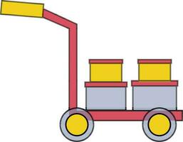 Flat style illustration of handcart. vector