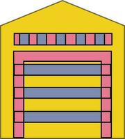 Illustration of a warehouse icon or symbol. vector