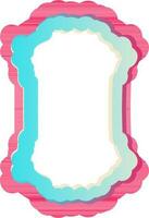 Pink and blue paper cut frame with space for your message. vector