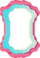 Pink and blue paper cut frame with space for your message. vector