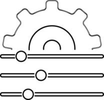 Setting symbol with cogwheel and slider bars. vector