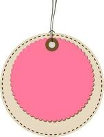 Illustration of pink tag or label. vector