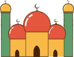 Flat illustration of a colorful mosque. vector