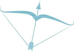 Blue color of bow and arrow in sagittarious of zodiac signs. vector