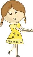 Character of girl face simle in illustration. vector