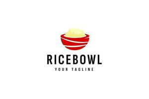 rice bowl logo vector icon illustration