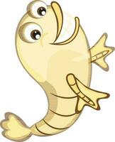 Cartoon face of fish in zodiac signs of pisces. vector