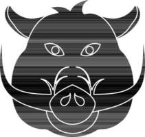 Pig face icon in chinese zodiac sign in glyph style. vector