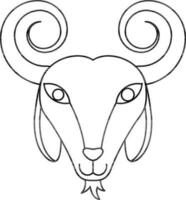 Animal face icon of chinese zodiac sign in stroke. vector