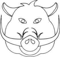 cerdo cara icono en chino zodíaco firmar en carrera estilo. vector