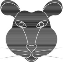 Chinese zodiac sign in mouse face in glyph style. vector