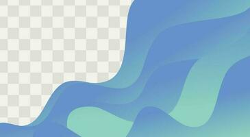 blue wave gradient abstract banner backround with free space for photo frame vector