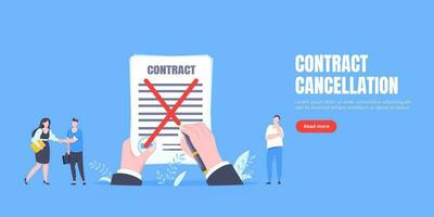 Contract cancellation business concept. vector