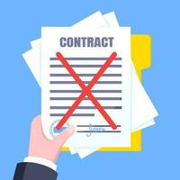 Contract cancellation business concept. vector