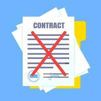 Contract cancellation business concept. vector