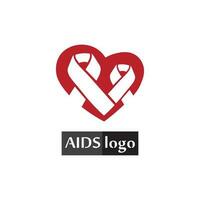 aids ribbon logo and world aids day vector design