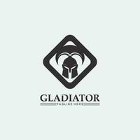 Spartan helmet, gladiator logo template vector icon design, head icon of warriors, soldier