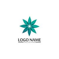 Tree leaf vector and green logo design friendly concept