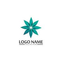 vector de hoja de árbol y concepto amigable de diseño de logotipo verde