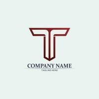 T letter, T logo vector font alphabet design and icon T