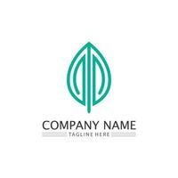 Tree leaf vector and green logo design friendly concept