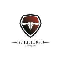 Bull horn and buffalo logo and symbols template icons app vector