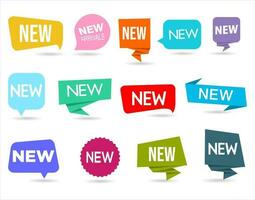 Collection of Modern colorful New note label mark tag vector