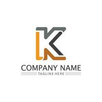 K logo design K letter font Concept Business logo vector and design initial company