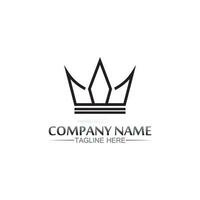 logotipo de la corona logotipo del rey logotipo de la reina, princesa, plantilla vector icono ilustración diseño imperial, real y exitoso logotipo empresarial