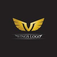 Black gold wing logo symbol for a professional designer vector