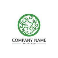 LEAF AND NATURE TREE LOGO FOR BUSINESS VECTOR GREEN PLANT ECOLOGY DESIGN